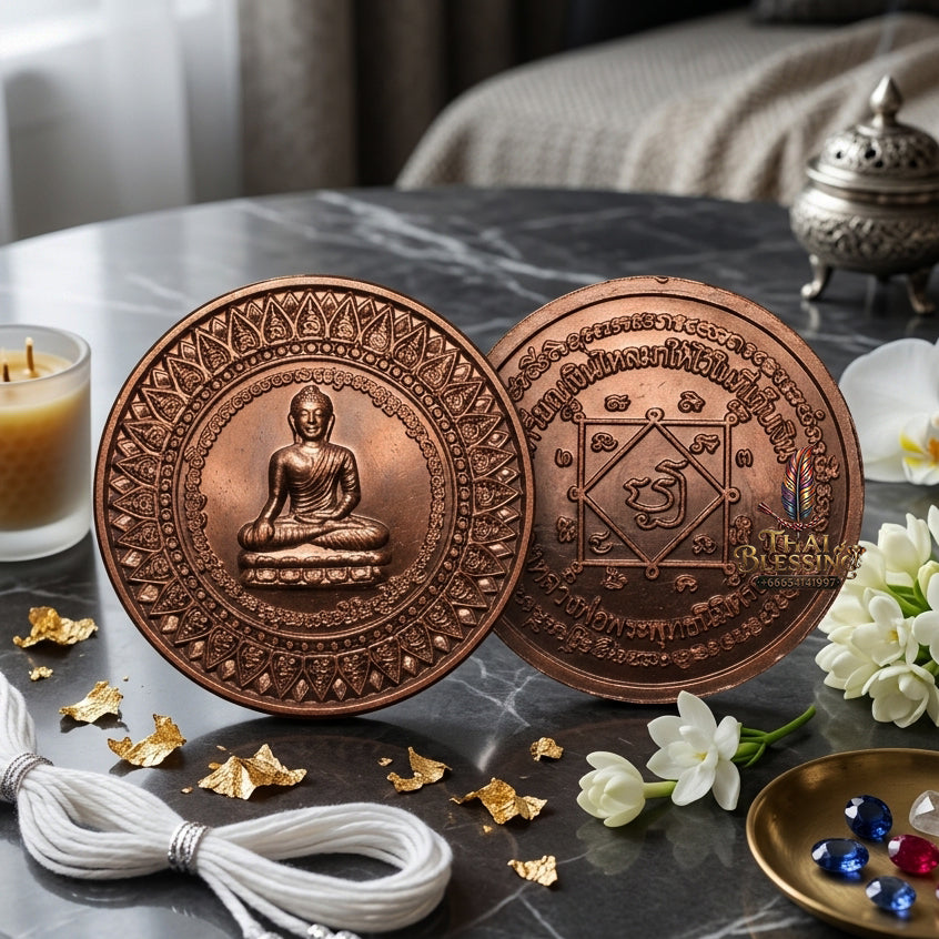 ✨ "Rian Ngoen Lai Ma" (Money-Flowing Coin) - Black-Oxidized Copper Edition (Thong Daeng Rom Dam)
