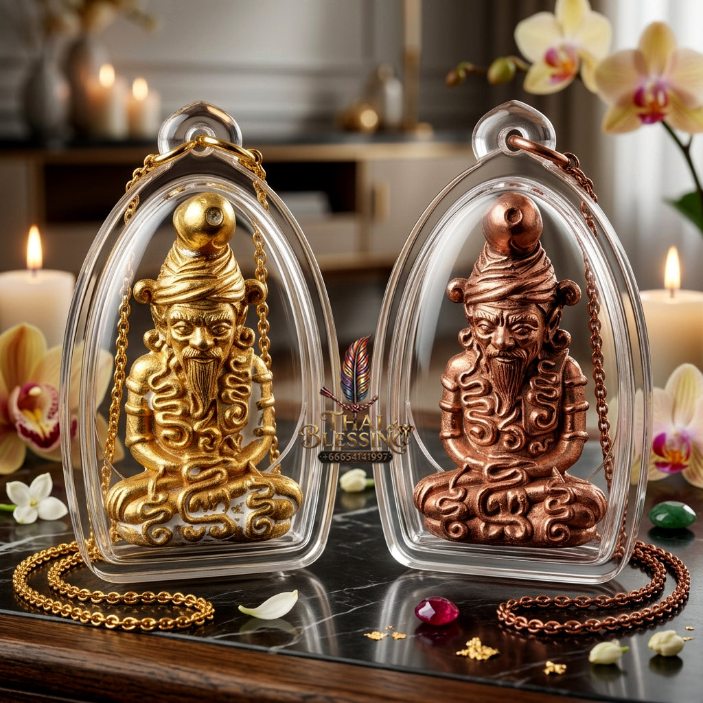 ✨ Rue Si Nok Ket (Hermit Nok Ket  The Wild Hermit Master of Esoteric Seduction) - Copper Metal Edition Raw Occult Charm, Nightlife Magnetism, and Uncompromising Esoteric Seduction!