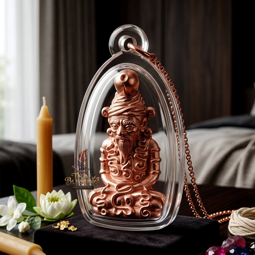 ✨ Rue Si Nok Ket (Hermit Nok Ket  The Wild Hermit Master of Esoteric Seduction) - Copper Metal Edition Raw Occult Charm, Nightlife Magnetism, and Uncompromising Esoteric Seduction!