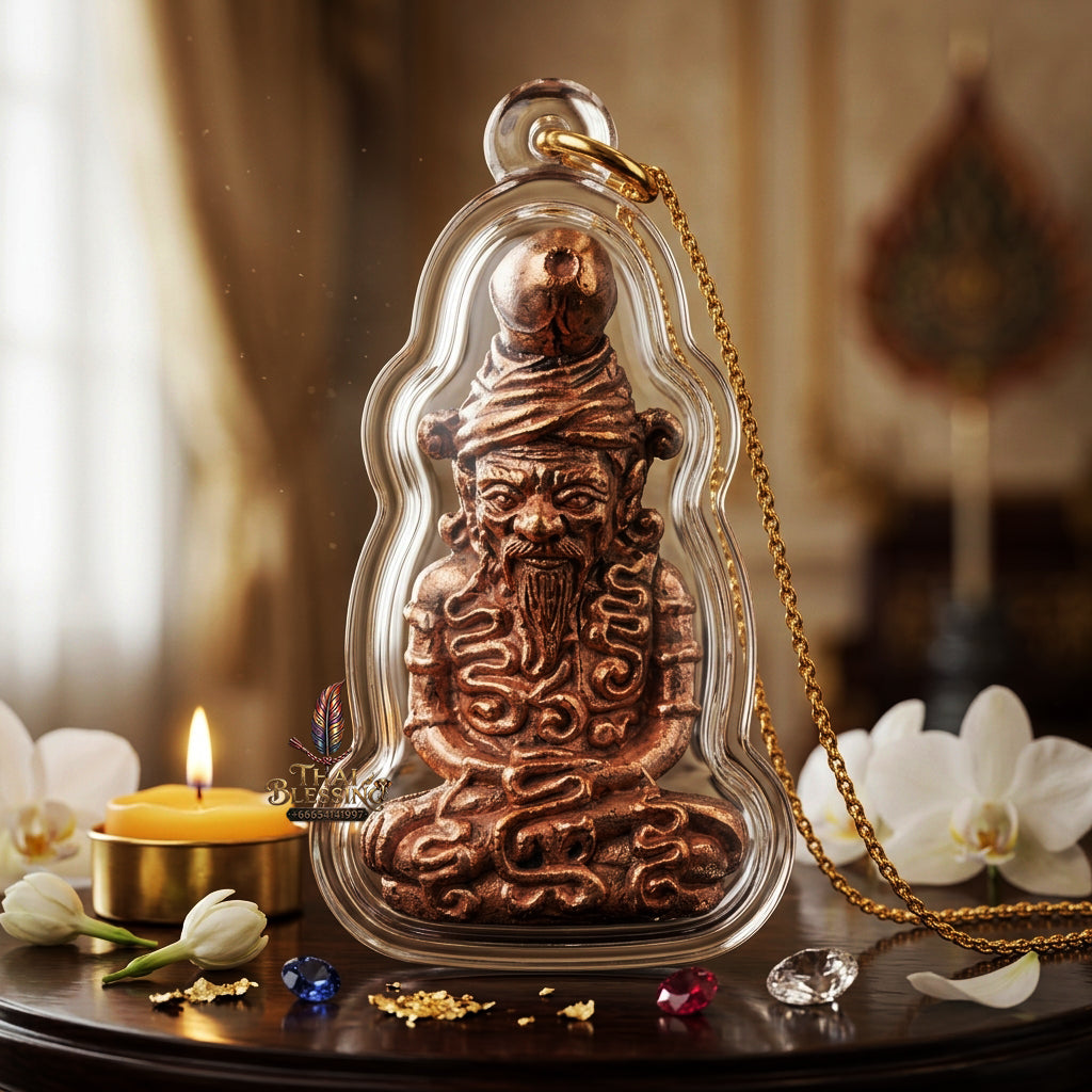 ✨ Rue Si Nok Ket (Hermit Nok Ket  The Wild Hermit Master of Esoteric Seduction) - Copper Metal Edition Raw Occult Charm, Nightlife Magnetism, and Uncompromising Esoteric Seduction!
