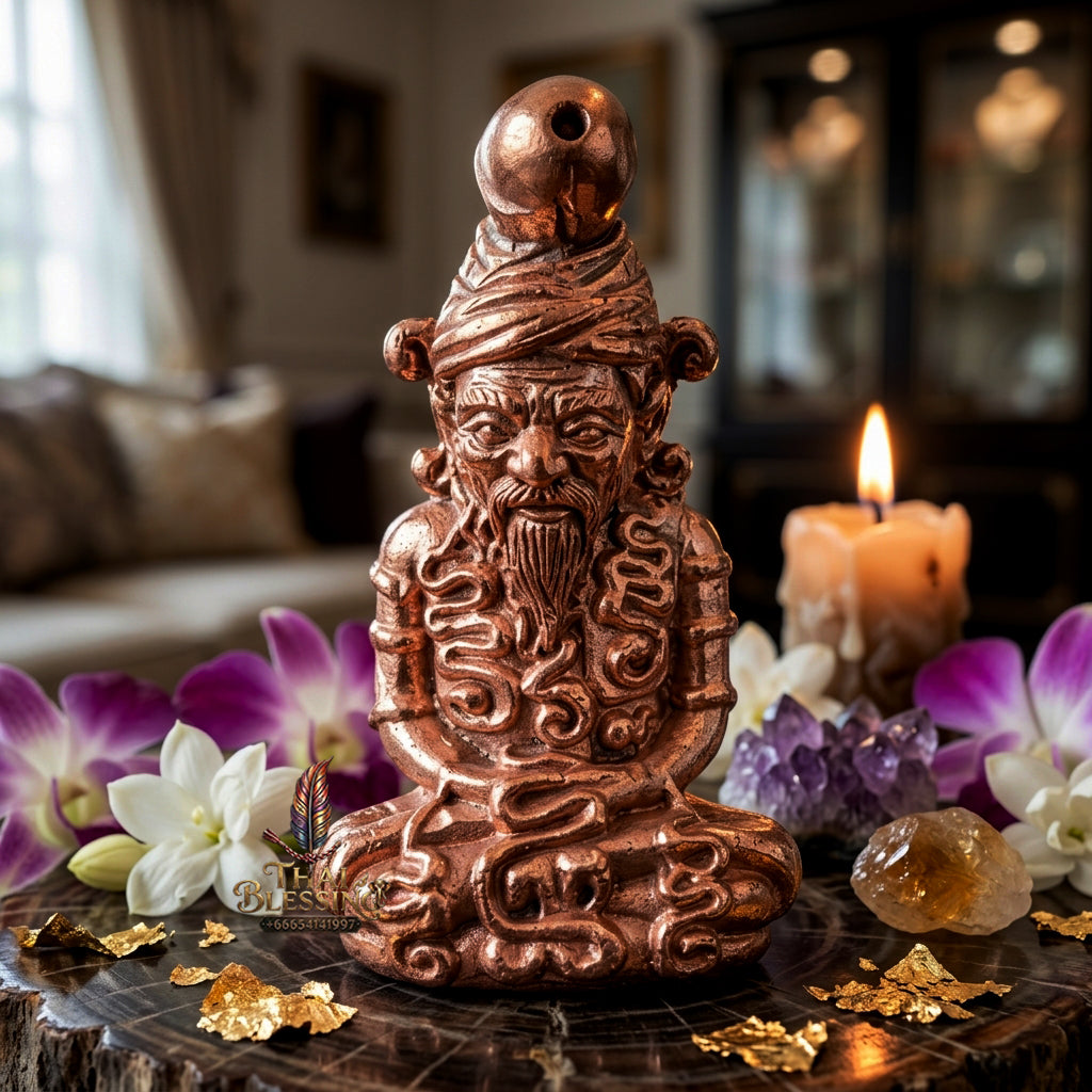 ✨ Rue Si Nok Ket (Hermit Nok Ket  The Wild Hermit Master of Esoteric Seduction) - Copper Metal Edition Raw Occult Charm, Nightlife Magnetism, and Uncompromising Esoteric Seduction!