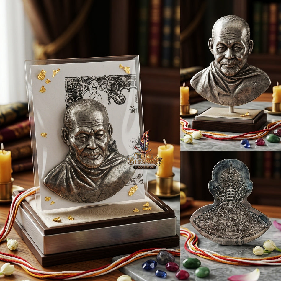 ✨ "Rup Pam Luang Pho Chong" (Statue-Style Bucha/Medallion) - Sacred Lead Edition (Tuek), B.E. 2555 (2012) by Luang Pu Yuang, Wat Na Tang Nai: