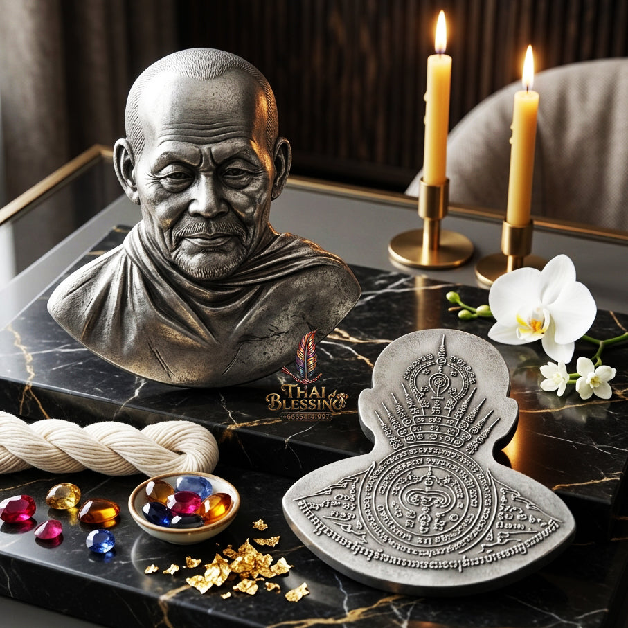 ✨ "Rup Pam Luang Pho Chong" (Statue-Style Bucha/Medallion) - Sacred Lead Edition (Tuek), B.E. 2555 (2012) by Luang Pu Yuang, Wat Na Tang Nai: