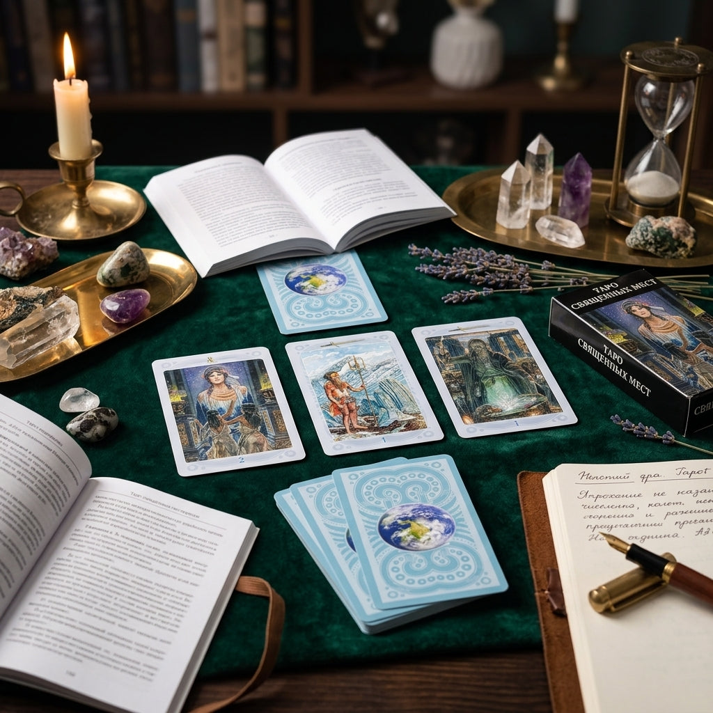 ✨ ТАРО СВЯЩЕННЫХ МЕСТ Russian Version Tarot Deck - 78 Cards Pocket-Sized Divination and Family Gathering Game Cards (10.3x6cm)