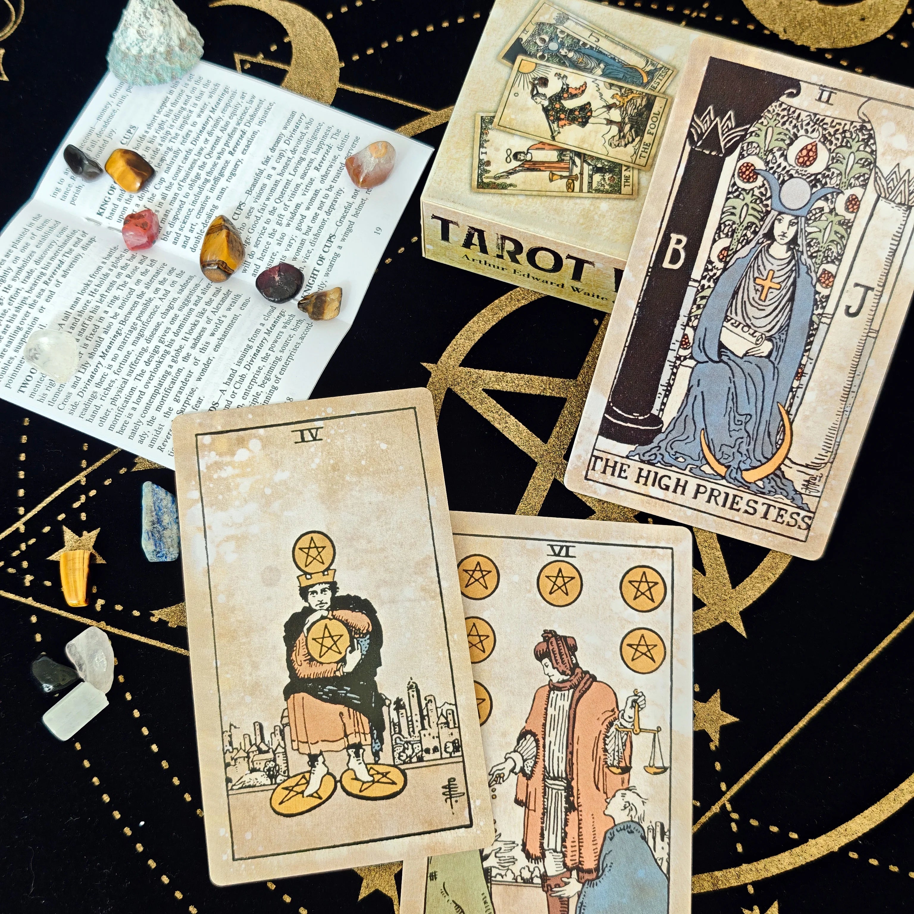 ✨ Big Size 12x7cm Vintage Rider Tarot Deck - 78-Card English Visions Edition Oracle Set for Divination, Self-Discovery, and Board Playing Games (Ages 14+)