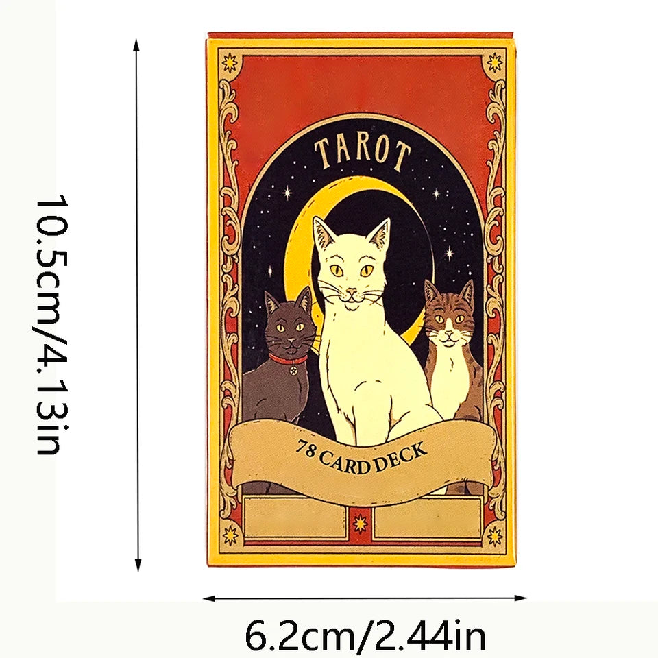 ✨ Hot-Selling Cat Tarot Cards 78-Card Deck - Unique Cute Feline Design for Cat Lovers, Tarot Enthusiasts, Card Games, and New Year Gifts