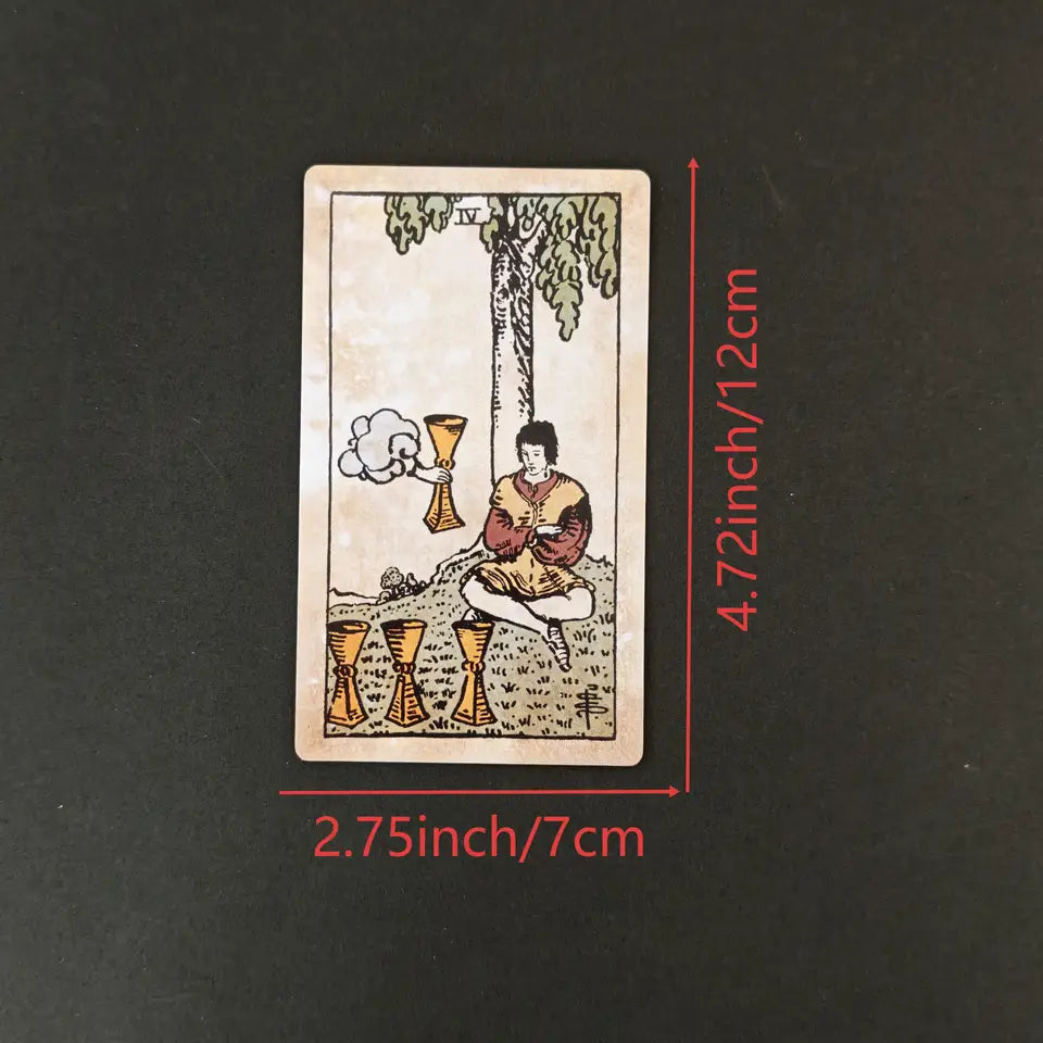 ✨ Big Size 12x7cm Vintage Rider Tarot Deck - 78-Card English Visions Edition Oracle Set for Divination, Self-Discovery, and Board Playing Games (Ages 14+)