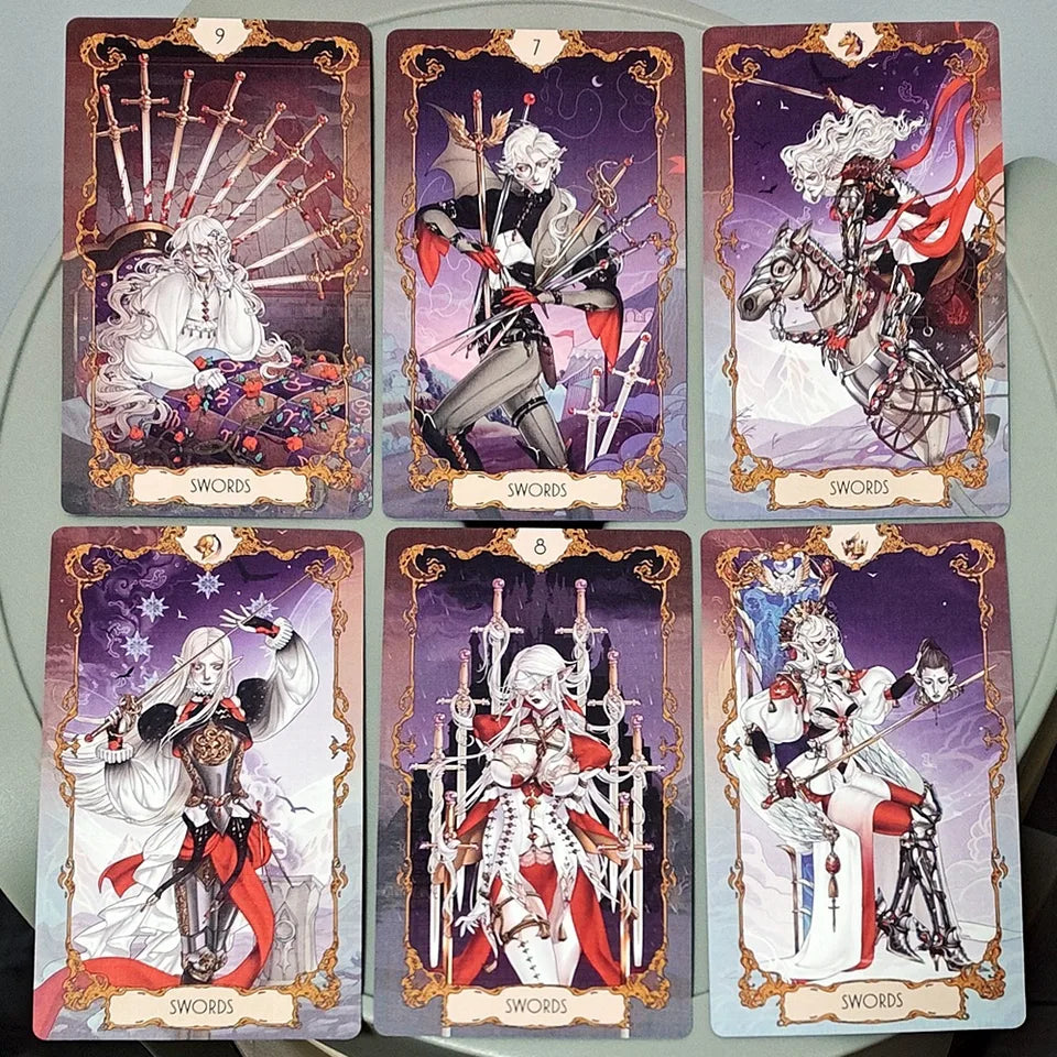 ✨ Anima Tarot Deck in Rigid Box - 78-Card Double-Embossed 12x7cm Art Nouveau Tarot Cards with Gorgeous Anime-Style Illustrations for Collectors and Seekers