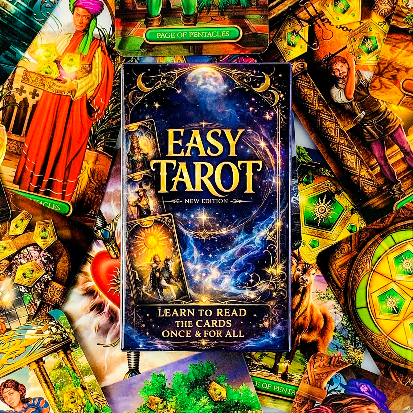 ✨ Easy Tarot Cards 78 Tarot Deck English Version - Divination and Fortune-Telling Board Game Edition for Family Entertainment, Party Games, and Beginners