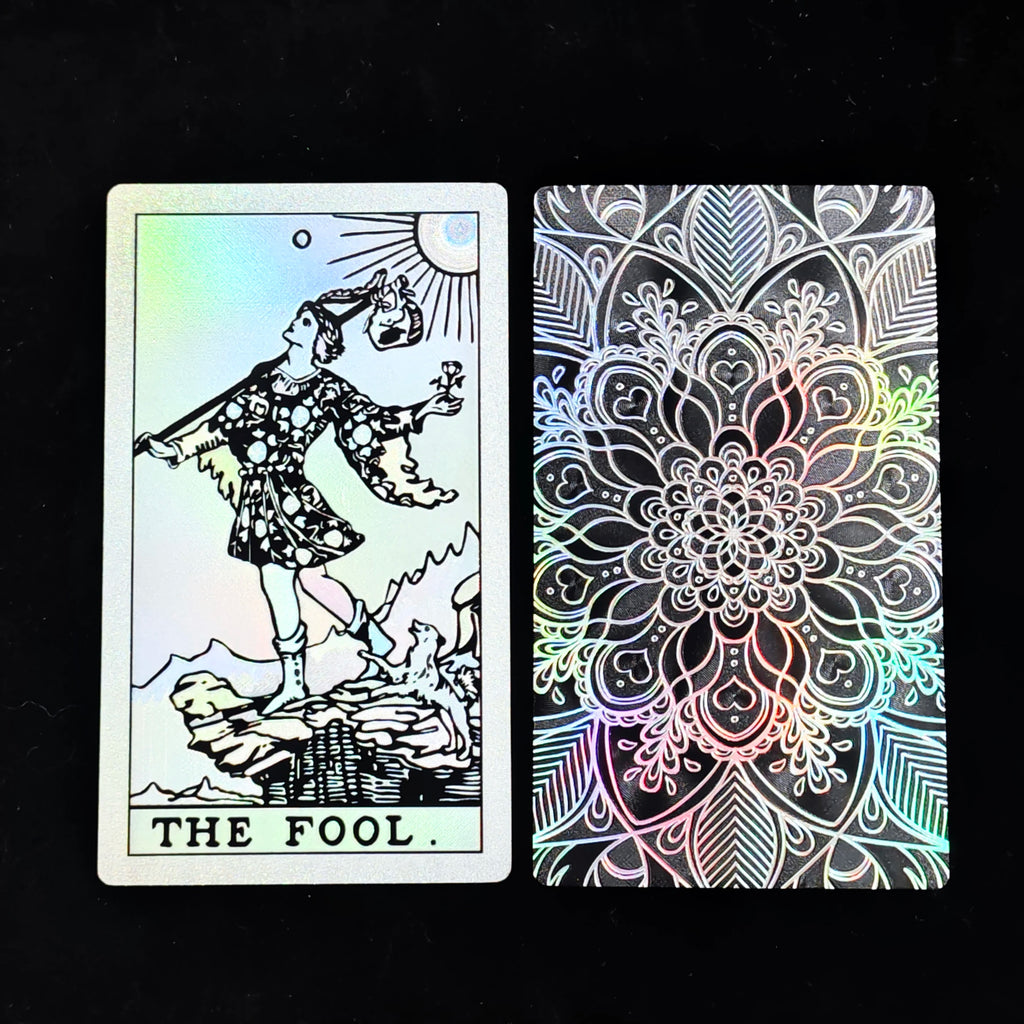 ✨ Silver Retro Tarot Cards Deck with Guidebook - Waterproof Plastic Fortune-Telling Game with Elegant Silver Foil Design and Hardcover Guide