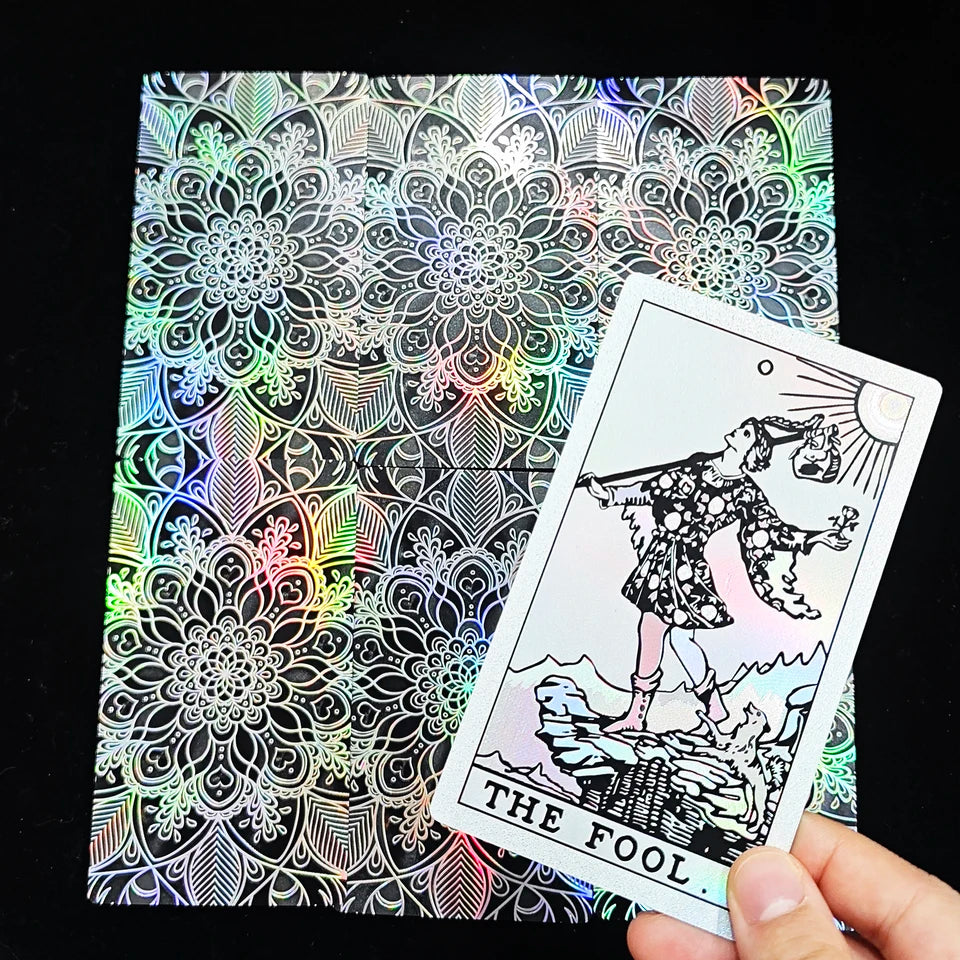 ✨ Silver Retro Tarot Cards Deck with Guidebook - Waterproof Plastic Fortune-Telling Game with Elegant Silver Foil Design and Hardcover Guide