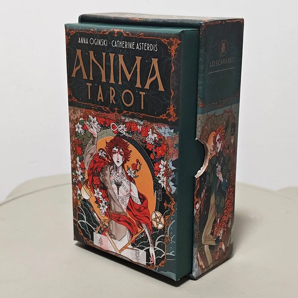 ✨ Anima Tarot Deck in Rigid Box - 78-Card Double-Embossed 12x7cm Art Nouveau Tarot Cards with Gorgeous Anime-Style Illustrations for Collectors and Seekers