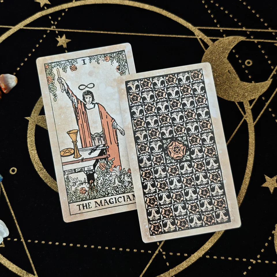 ✨ Big Size 12x7cm Vintage Rider Tarot Deck - 78-Card English Visions Edition Oracle Set for Divination, Self-Discovery, and Board Playing Games (Ages 14+)