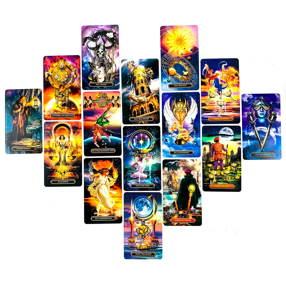 ✨ Easy Tarot Cards 78 Tarot Deck English Version - Divination and Fortune-Telling Board Game Edition for Family Entertainment, Party Games, and Beginners