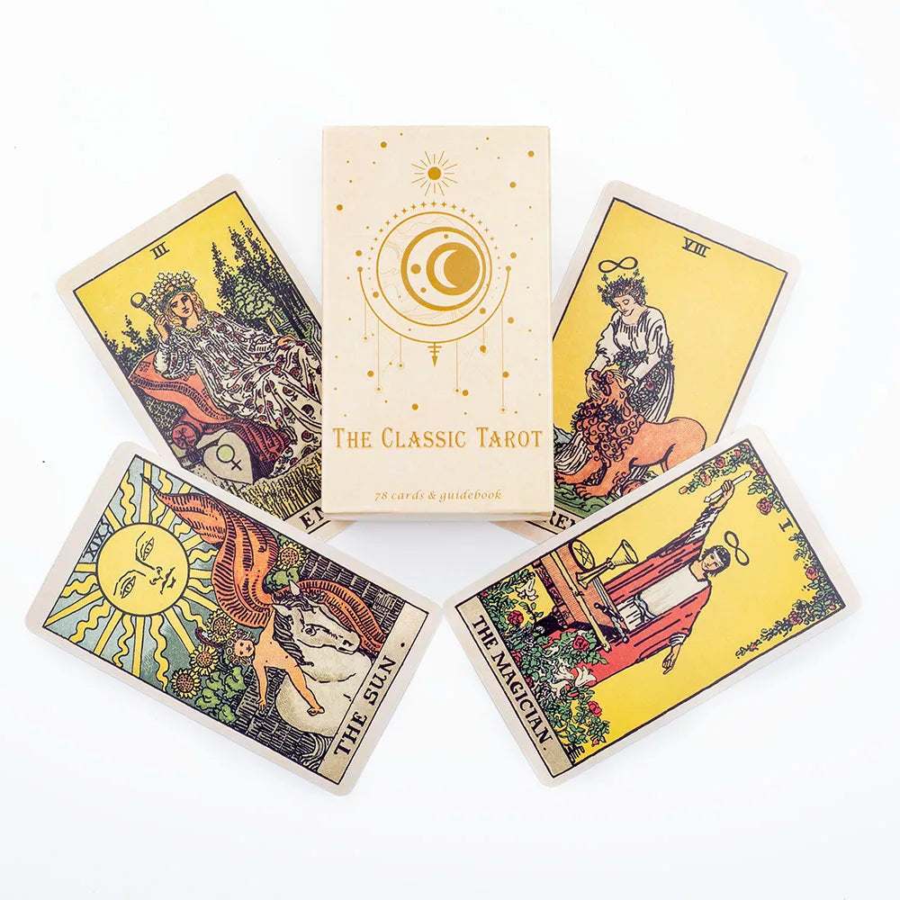 The Classic Tarot Deck - 78-Card Rider-Waite Foundation Set with Guidebook, Easy for Beginners & Collectors, Traditional Fortune Telling & Tabletop Divination Art Collectible