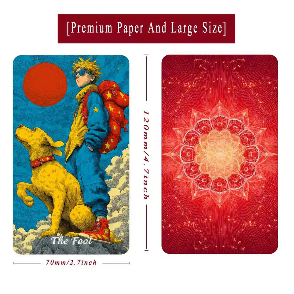 Summer Blaze Tarot Deck with Guidebook - 80-Card Premium Tarot & Oracle Set, 400 GSM Gold-Gilded Edges, Rider-Waite Foundation, Collector Edition Spiritual Art Gift (sishui Wheel of Seasons Series)