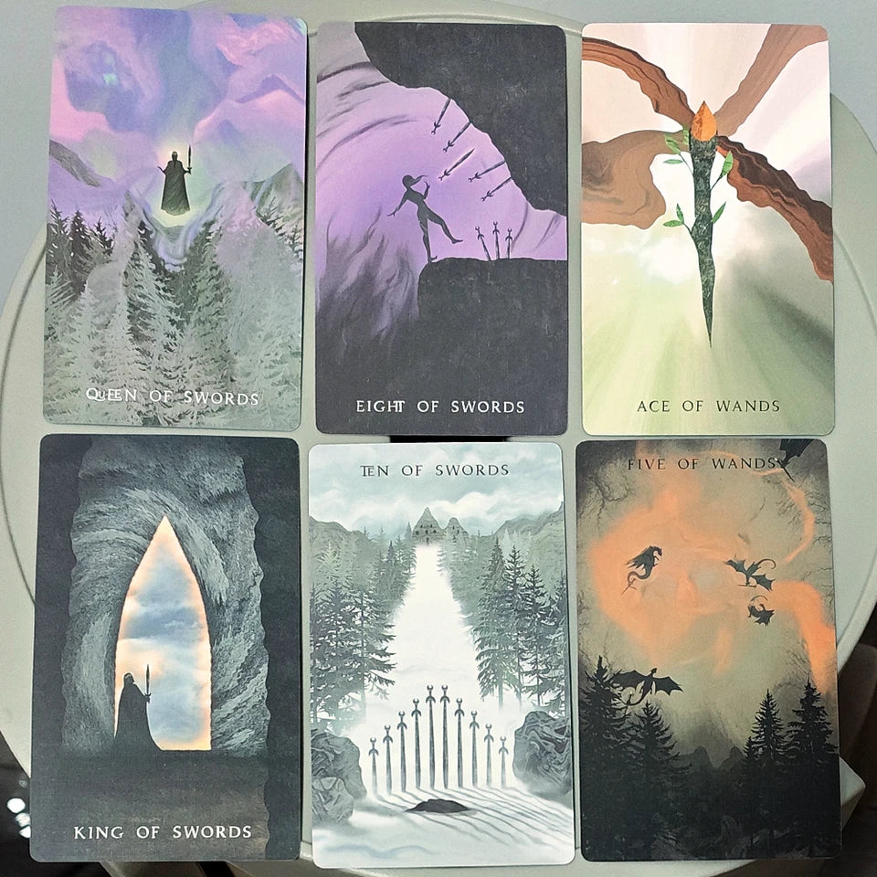 ✨ The Shadows We Cast Star Seeker Tarot Deck in Rigid Box - Atmospheric & Mystical 79-Card Set with 12x7cm Cards for Intuitive Readings and Self-Discovery