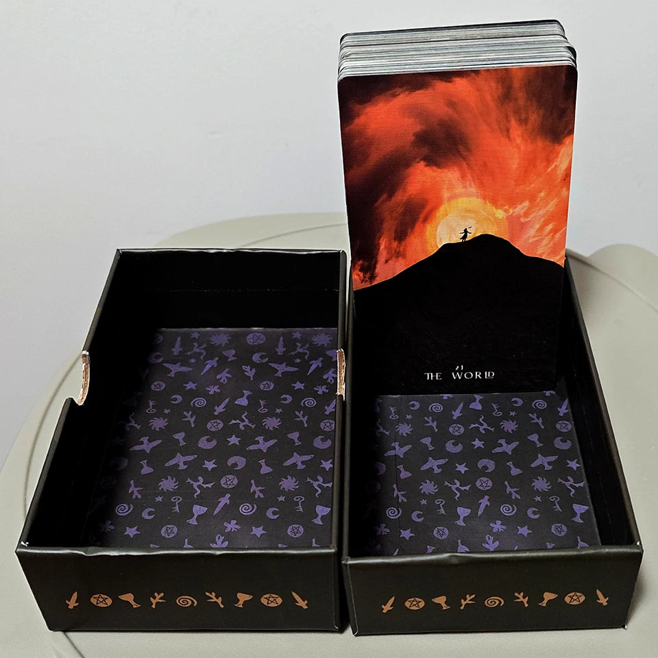 ✨ The Shadows We Cast Star Seeker Tarot Deck in Rigid Box - Atmospheric & Mystical 79-Card Set with 12x7cm Cards for Intuitive Readings and Self-Discovery