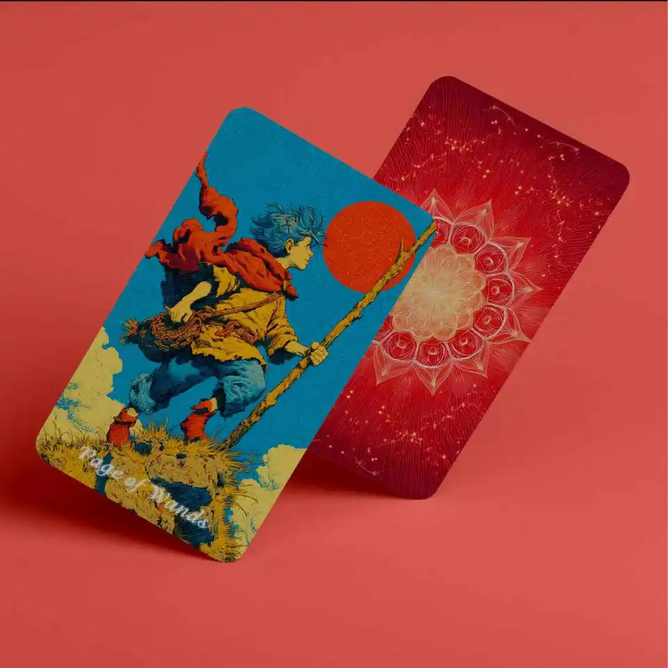 Summer Blaze Tarot Deck with Guidebook - 80-Card Premium Tarot & Oracle Set, 400 GSM Gold-Gilded Edges, Rider-Waite Foundation, Collector Edition Spiritual Art Gift (sishui Wheel of Seasons Series)