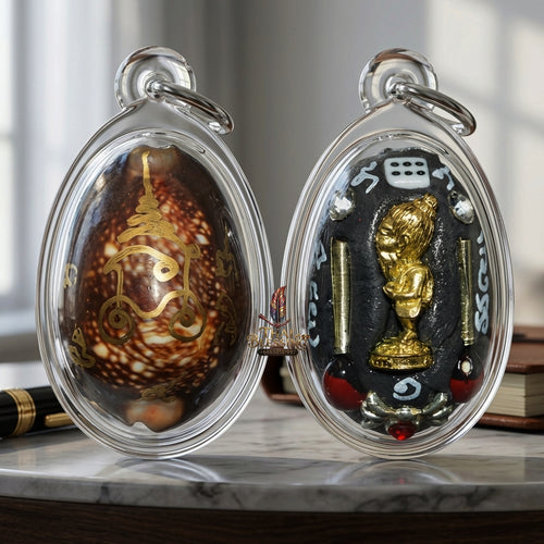 Sacred Bia Kae Chuchok Maha Setthi Gold-Plated Bronze Amulet by Phra Ajarn Amnat Maha Viro 2025 for Ultimate Protection and Wealth Magnetism