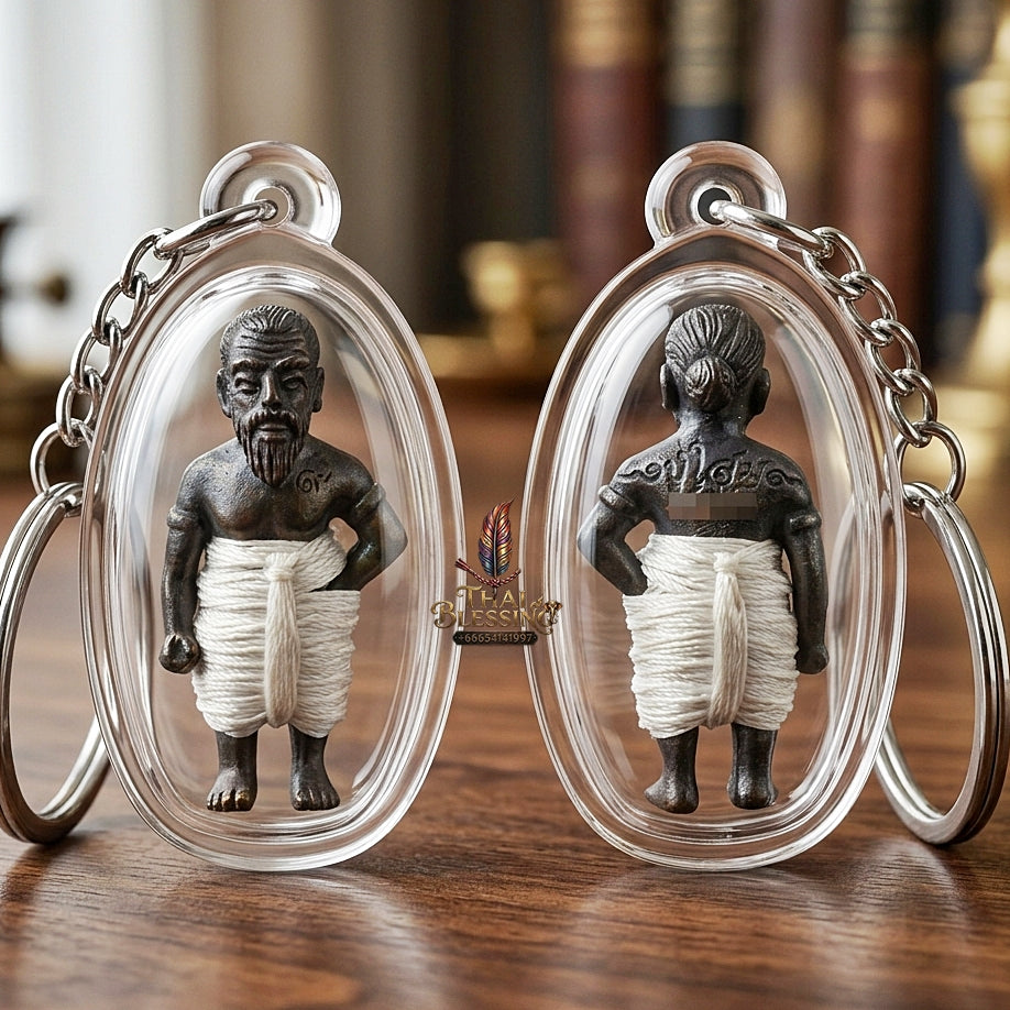 Sacred "Hun Phayon Pu Som Riap Sap" (Grandfather Som Wealth-Calling Guardian Effigy) Supreme Metaphysical Protection, Lucky Fortune, and Asset Security