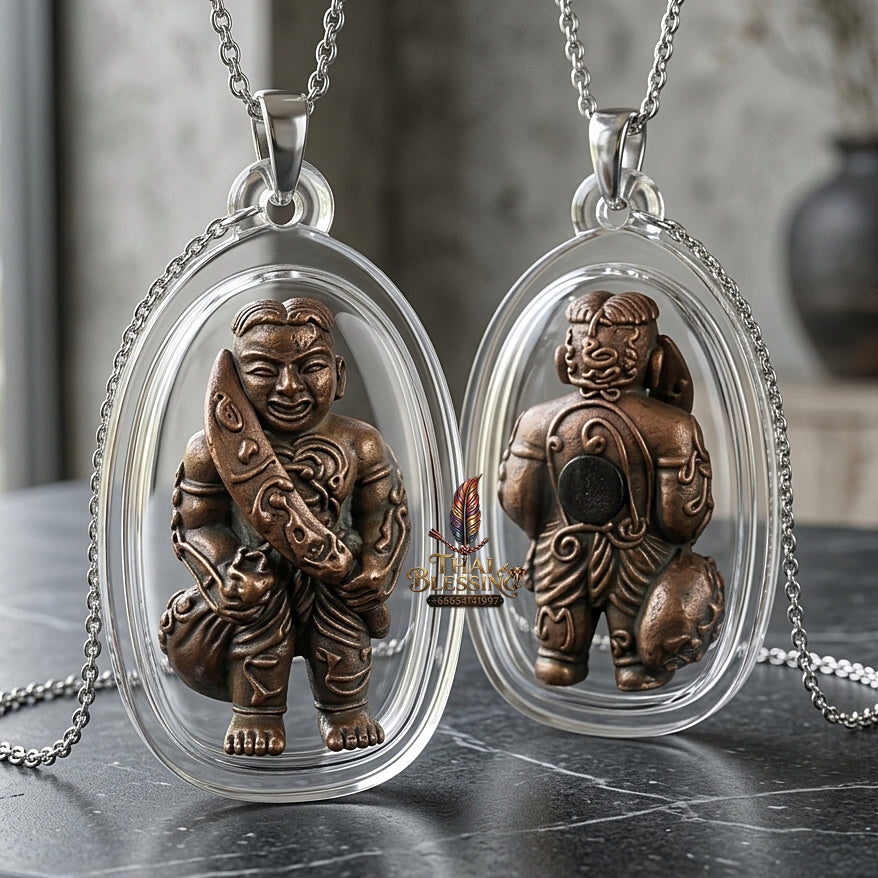 Sacred "Hun Phayon Song Rit" (Powerful Guardian Effigy - Bronze Edition) for Supreme Karmic Shielding, Life-Saving Protection, and Unstoppable Financial Prosperity