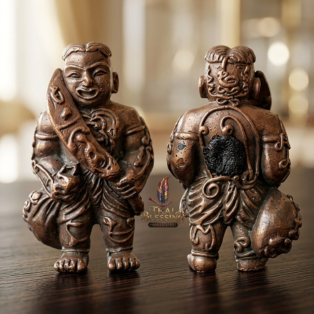 Sacred "Hun Phayon Song Rit" (Powerful Guardian Effigy - Bronze Edition) for Supreme Karmic Shielding, Life-Saving Protection, and Unstoppable Financial Prosperity