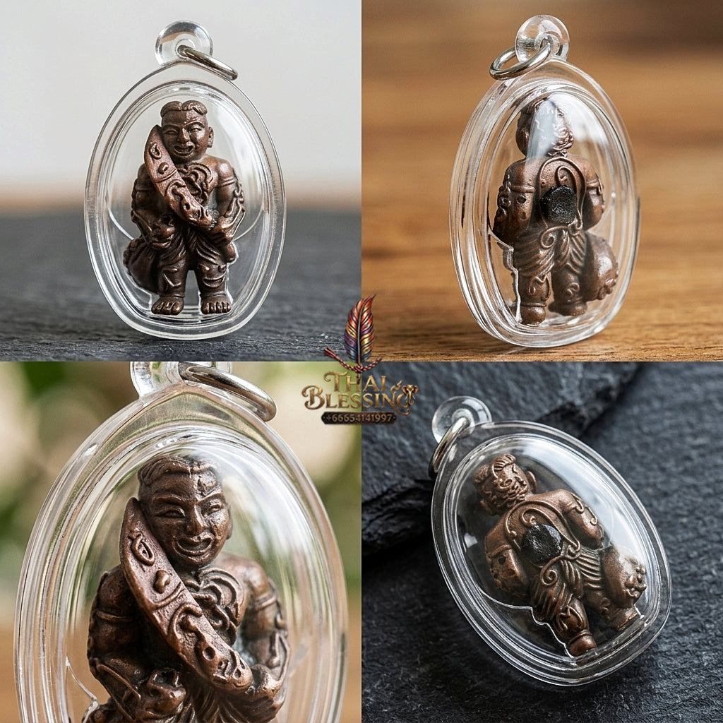 Sacred "Hun Phayon Song Rit" (Powerful Guardian Effigy - Bronze Edition) for Supreme Karmic Shielding, Life-Saving Protection, and Unstoppable Financial Prosperity
