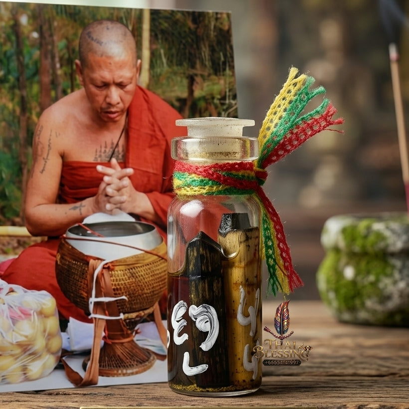 Sacred "Jao Rak Jao Yom Sut Hian" (Formidable Spirit Entity) by Kruba Dech – Immersed in Occult Seduction Oil for Extreme Protection, Wealth Magnetism, and Manifestation