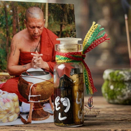 Sacred "Jao Rak Jao Yom Sut Hian" (Formidable Spirit Entity) by Kruba Dech – Immersed in Occult Seduction Oil for Extreme Protection, Wealth Magnetism, and Manifestation