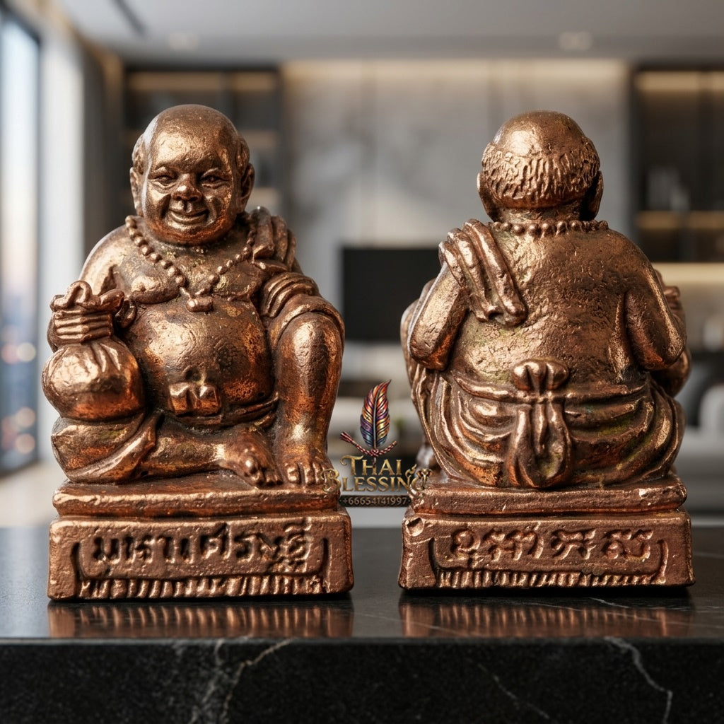 Sacred Khun Chang Bronze Amulet by Luang Por Sompong Wat Mai Pinkliao 2008 for Wealth Attraction, Debt Relief, and Supreme Prosperity