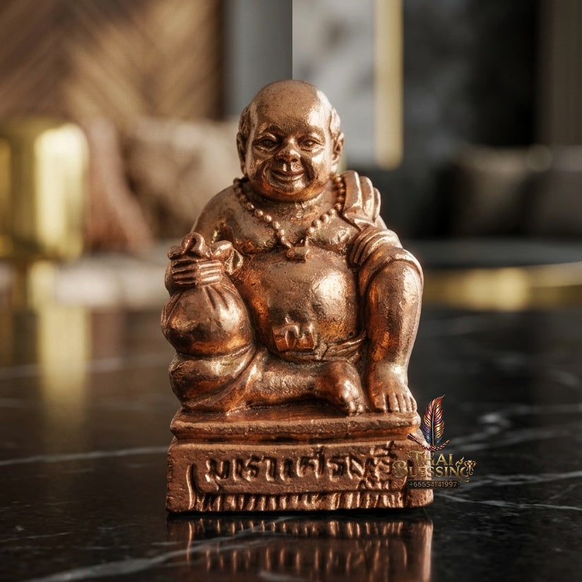 Sacred Khun Chang Bronze Amulet by Luang Por Sompong Wat Mai Pinkliao 2008 for Wealth Attraction, Debt Relief, and Supreme Prosperity