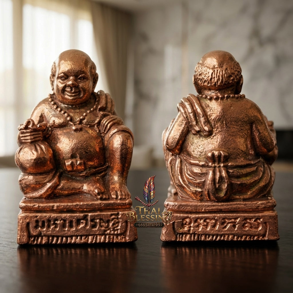 Sacred Khun Chang Bronze Amulet by Luang Por Sompong Wat Mai Pinkliao 2008 for Wealth Attraction, Debt Relief, and Supreme Prosperity
