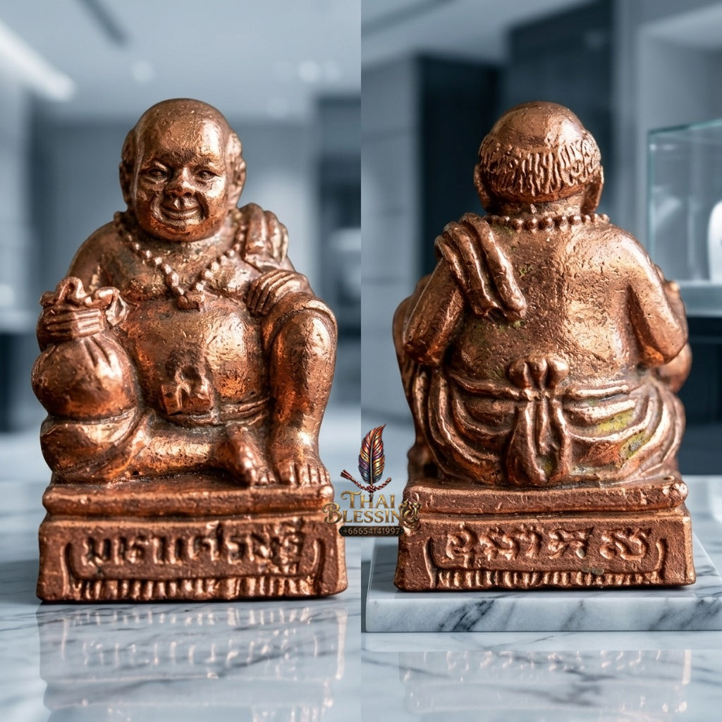 Sacred Khun Chang Bronze Amulet by Luang Por Sompong Wat Mai Pinkliao 2008 for Wealth Attraction, Debt Relief, and Supreme Prosperity