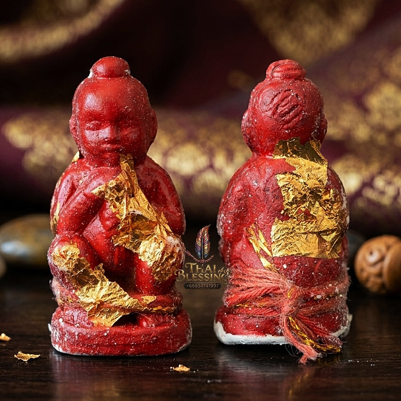 Sacred "Kuman Dut Rok Ngoen Lan" (Millionaire Umbilical-Feeding Kuman Thong) Supreme Wealth Generation, Constant Financial Nourishment, and Elite Business Luck