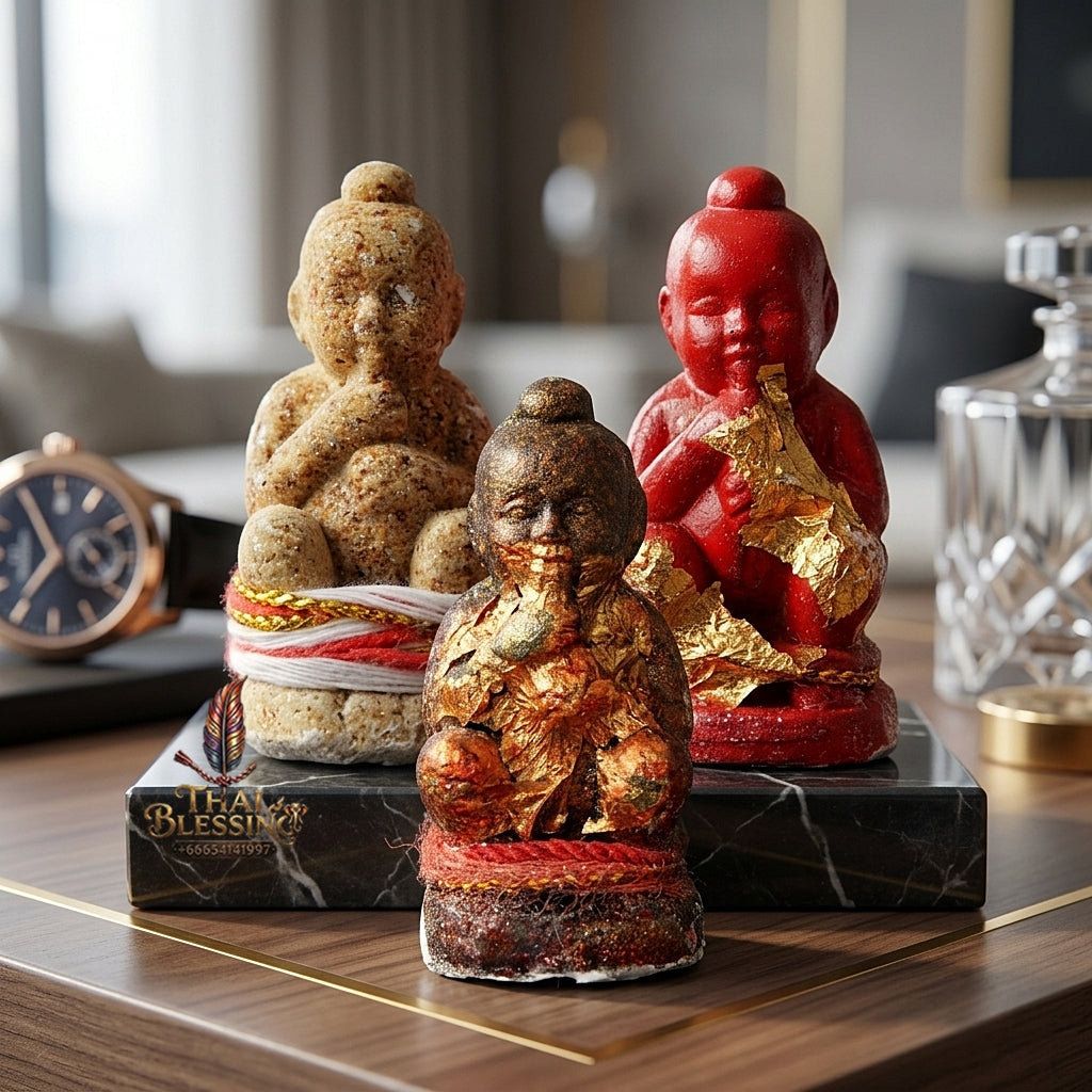 Sacred "Kuman Dut Rok Ngoen Lan" (Millionaire Umbilical-Feeding Kuman Thong) Supreme Wealth Generation, Constant Financial Nourishment, and Elite Business Luck