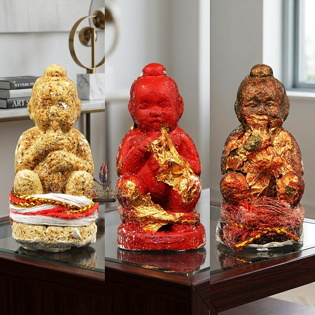 Sacred "Kuman Dut Rok Ngoen Lan" (Millionaire Umbilical-Feeding Kuman Thong) Supreme Wealth Generation, Constant Financial Nourishment, and Elite Business Luck