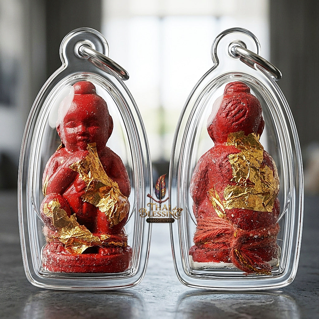 Sacred "Kuman Dut Rok Ngoen Lan" (Millionaire Umbilical-Feeding Kuman Thong) Supreme Wealth Generation, Constant Financial Nourishment, and Elite Business Luck