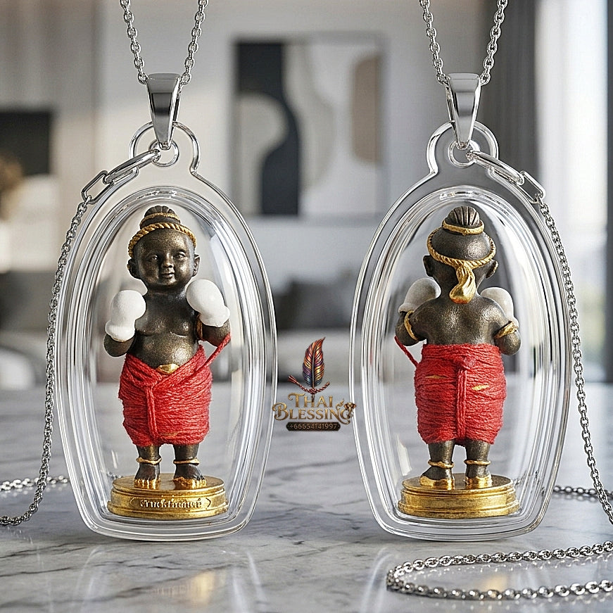 Sacred "Kuman Setthi Faet Sayam" (Twin Millionaire Siamese Boxing Kuman Thong) in "Khan Long Hin"