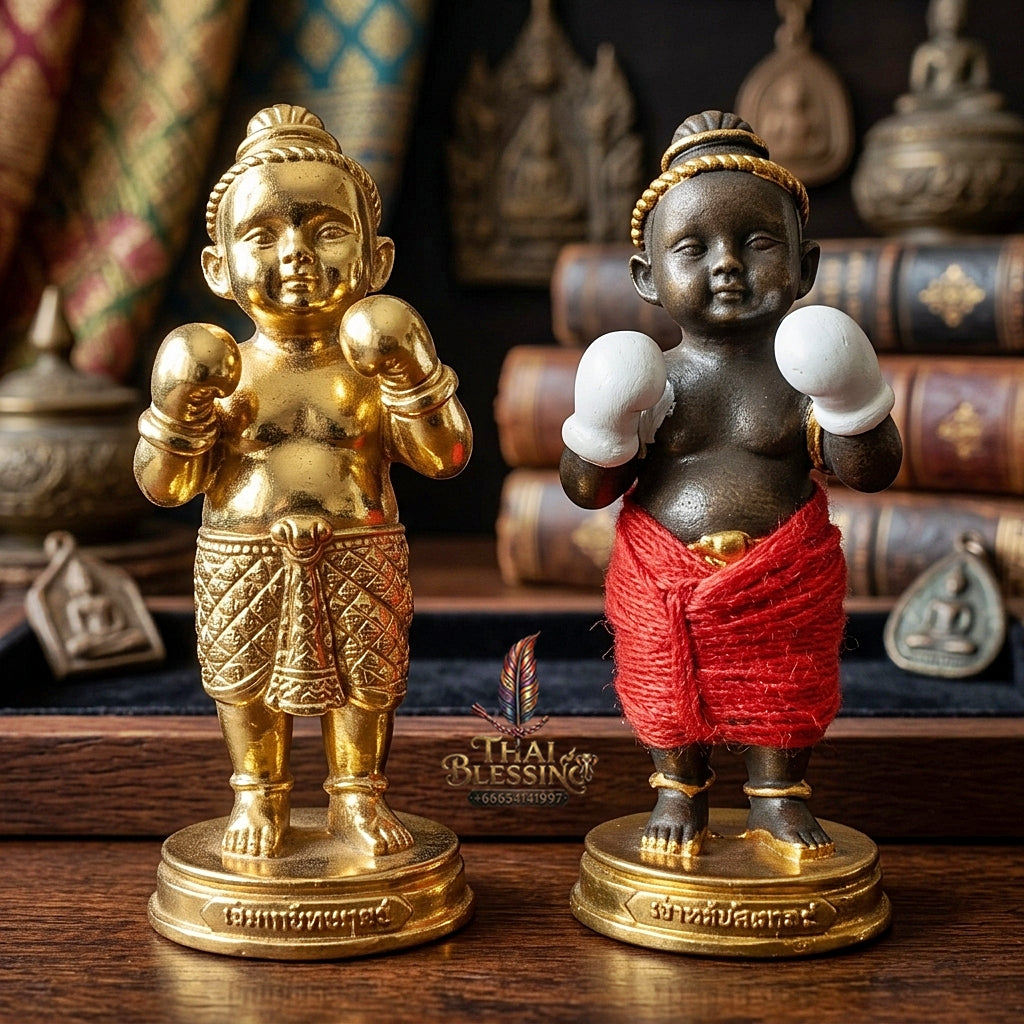 Sacred "Kuman Setthi Faet Sayam" (Twin Millionaire Siamese Boxing Kuman Thong) in "Khan Long Hin"