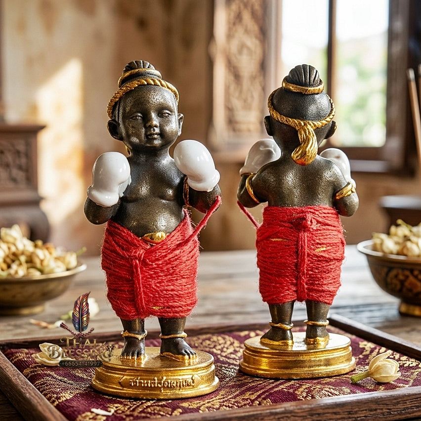 Sacred "Kuman Setthi Faet Sayam" (Twin Millionaire Siamese Boxing Kuman Thong) in "Khan Long Hin"