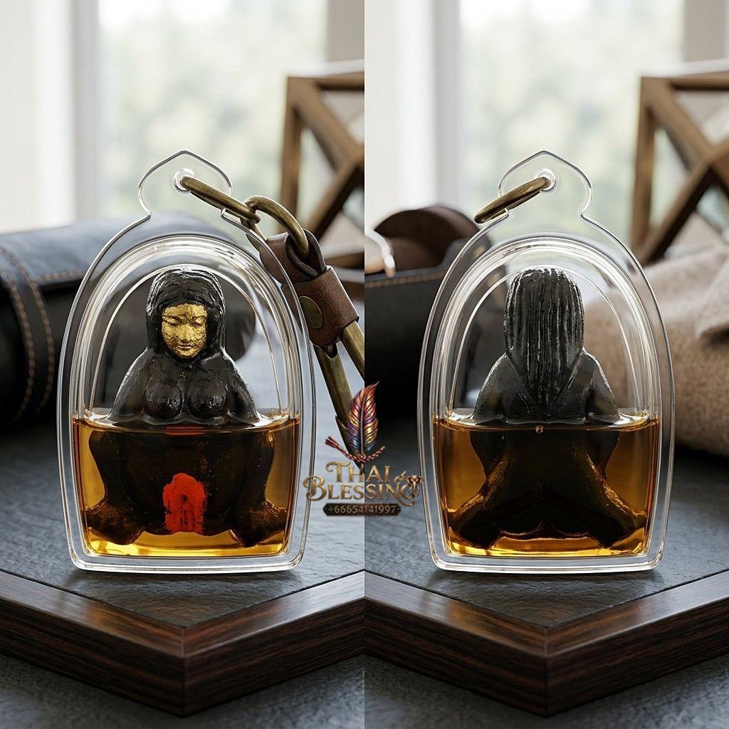 Sacred "Mae Haek Rab Sap" (Treasure-Drawing Mother Spirit Entity) Carved from Takian Wood by Rishi Somdet (Kruba Dech), for Massive Wealth Magnetism, Trade Prosperity, and Magnetic Seduction