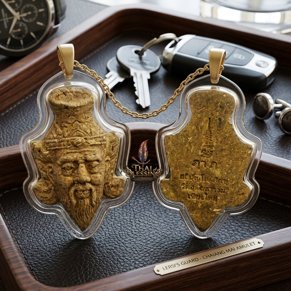 Sacred Mixed Holy Herb "Gon Khrok" Special Edition Ruesi Hermit Grandfather Crown Amulet by Kruba Nnong Wat Uthai Tharam 2026 for Supreme Wisdom, Extreme Wealth Magnetism, and All-Encompassing Charm