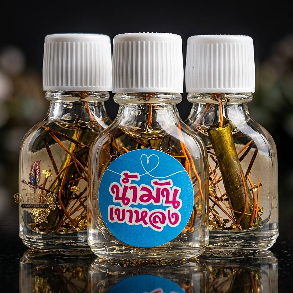 Sacred "Nam Man Khao Long" (Ensnarement Mountain Attraction Oil)  Supreme Romantic Captivation, Unstoppable Trade Prosperity, and Magnetic Influence