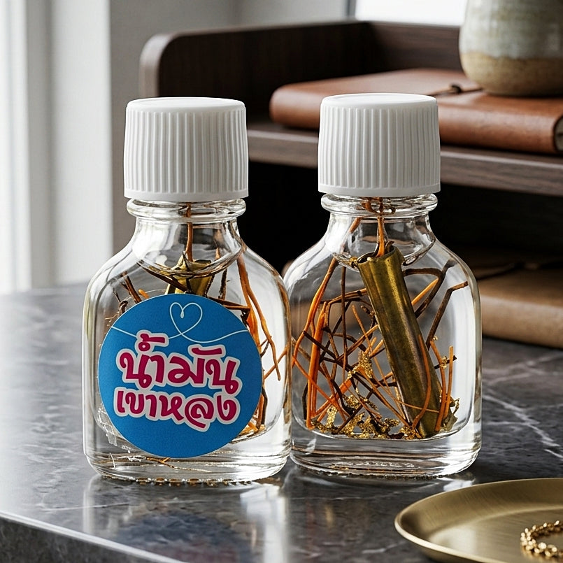 Sacred "Nam Man Khao Long" (Ensnarement Mountain Attraction Oil)  Supreme Romantic Captivation, Unstoppable Trade Prosperity, and Magnetic Influence