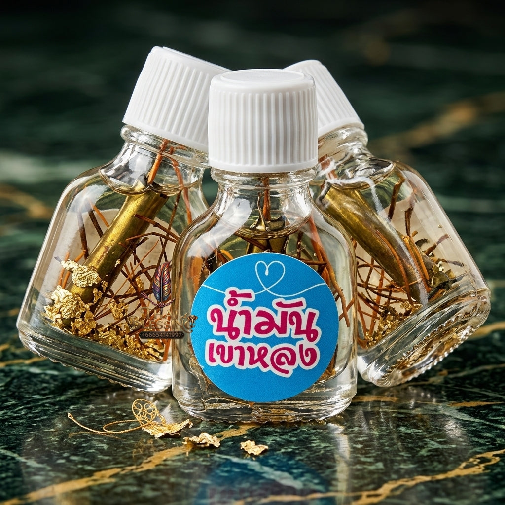 Sacred "Nam Man Khao Long" (Ensnarement Mountain Attraction Oil)  Supreme Romantic Captivation, Unstoppable Trade Prosperity, and Magnetic Influence