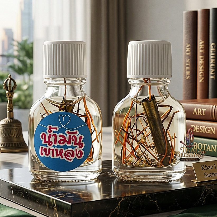 Sacred "Nam Man Khao Long" (Ensnarement Mountain Attraction Oil)  Supreme Romantic Captivation, Unstoppable Trade Prosperity, and Magnetic Influence