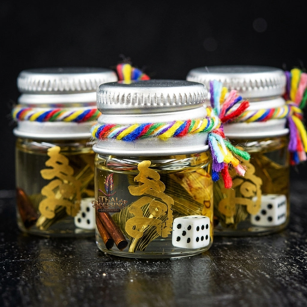 Sacred "Nam Man Maha Saneh Rak Rakha" (Root of Lust & Great Fortune Oil) for Extreme Romantic Seduction, Primal Desire, and High-Stakes Gambling Luck