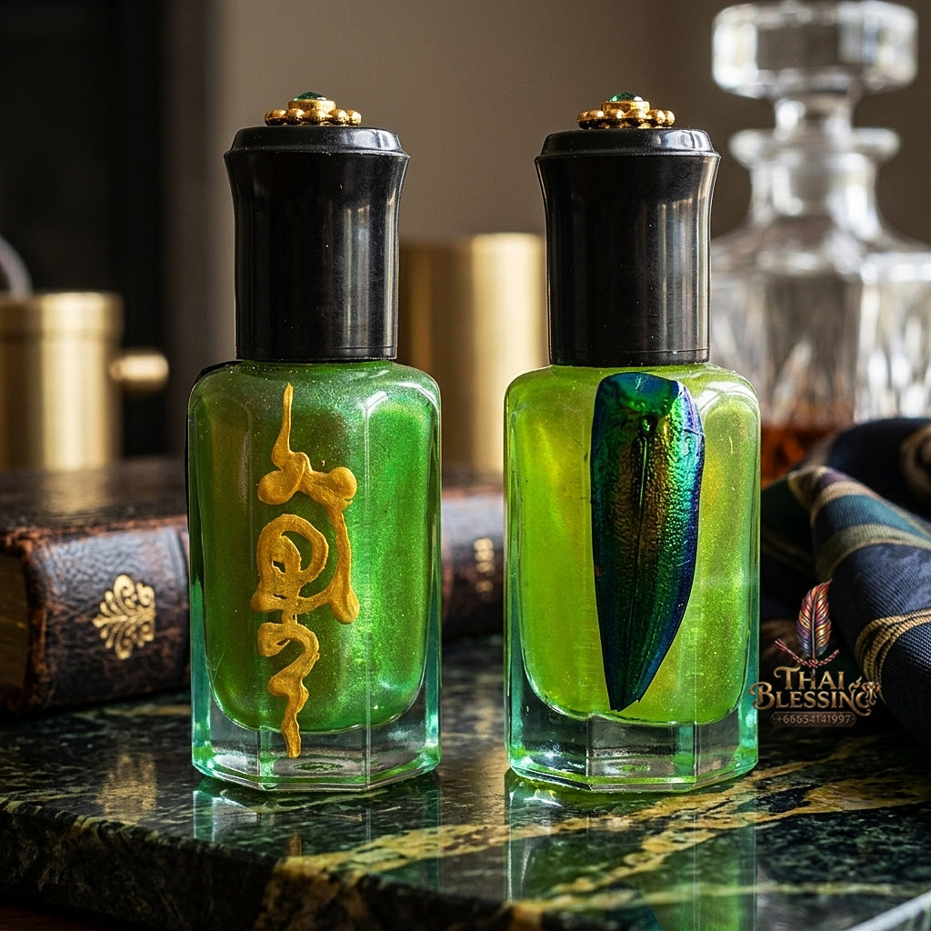 Sacred "Nam Man Malaeng Thap Maha Saneh" (Jewel Beetle Great Attraction Oil)  Supreme Seduction, Magnetic Magnetism, and Irresistible Personal Charm