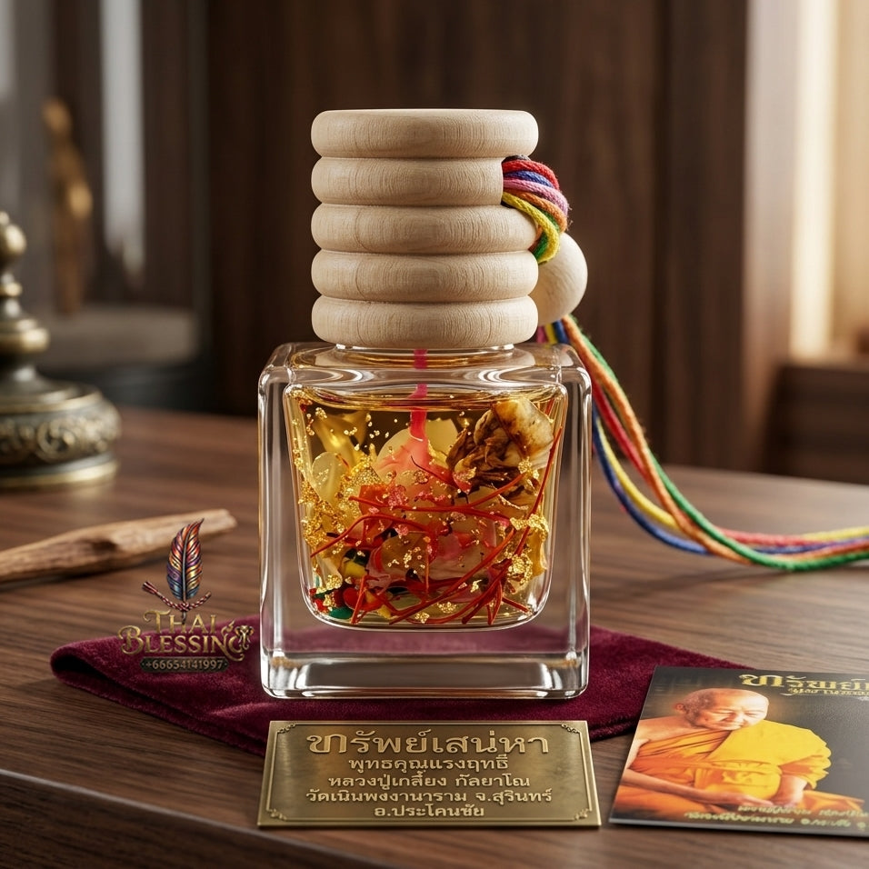 Sacred "Nam Man Saneh Apsara" (Apsara Enchantment Oil) "Sap Saneha" Edition by Luang Por Pian, Wat Chaniang Wararam 2023 for Celestial Charm, Seductive Grace, and Wealth Magnetism